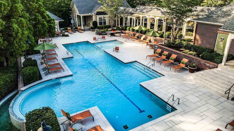 Resort-Inspired Pool with Sundeck and Lounge Seating