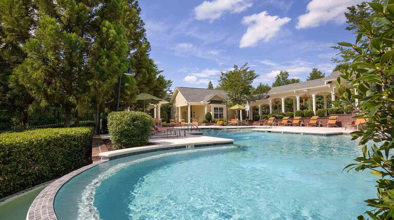 Resort-Inspired Pool with In-Pool Lounge Area