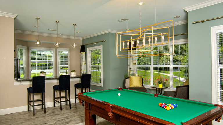 Entertainment Lounge with Pool Table, Games, and TVs