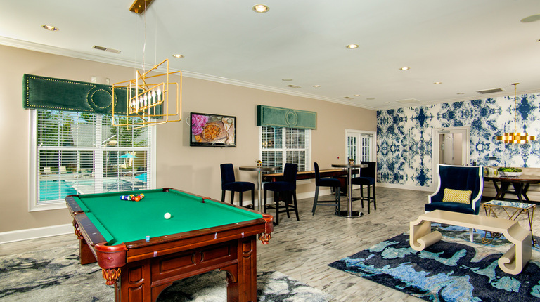 Entertainment Lounge with Pool Table, Games, and TVs